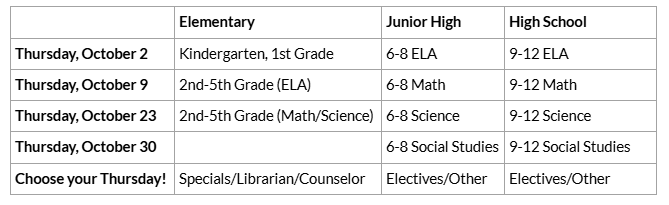 Schedule for Cybersecurity